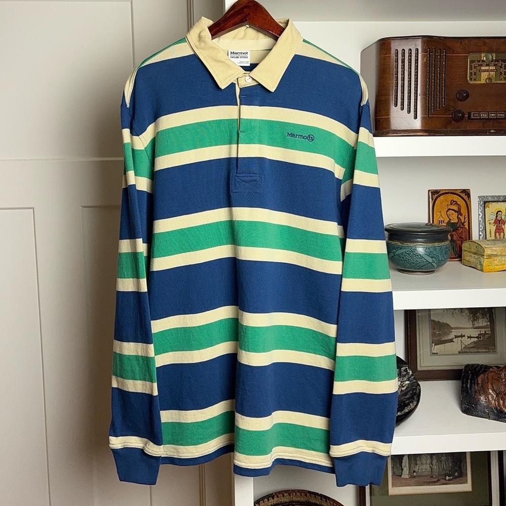 Taylor Stitch Marmot Rugby Shirt Striped Long Sleeve Men’s Large NWOT